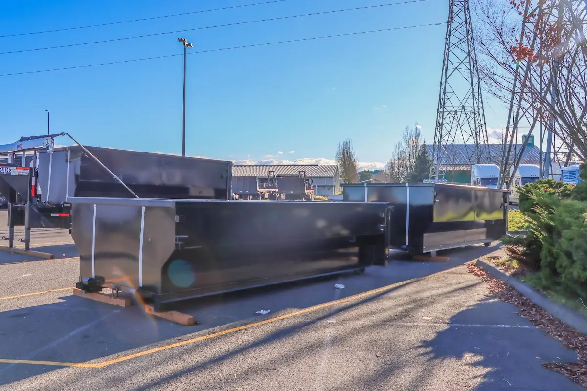 Roll-off dumpster ready for waste disposal at job site for Cleanout Dumpster Rental in City of Orange